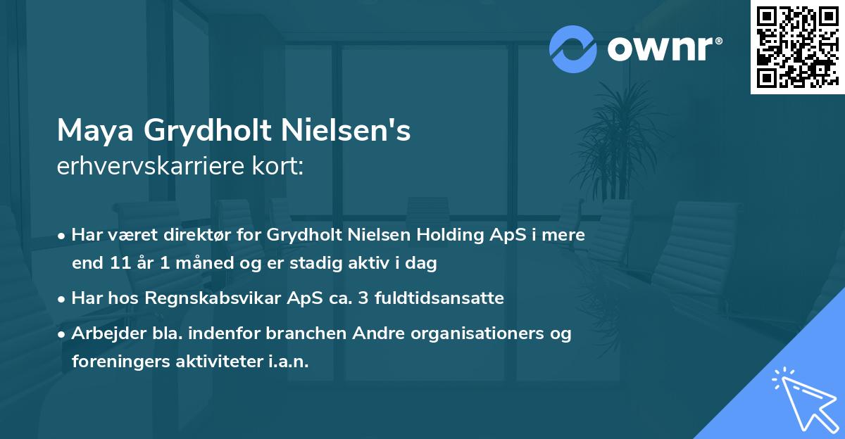 Maya Grydholt Nielsen's erhvervskarriere kort