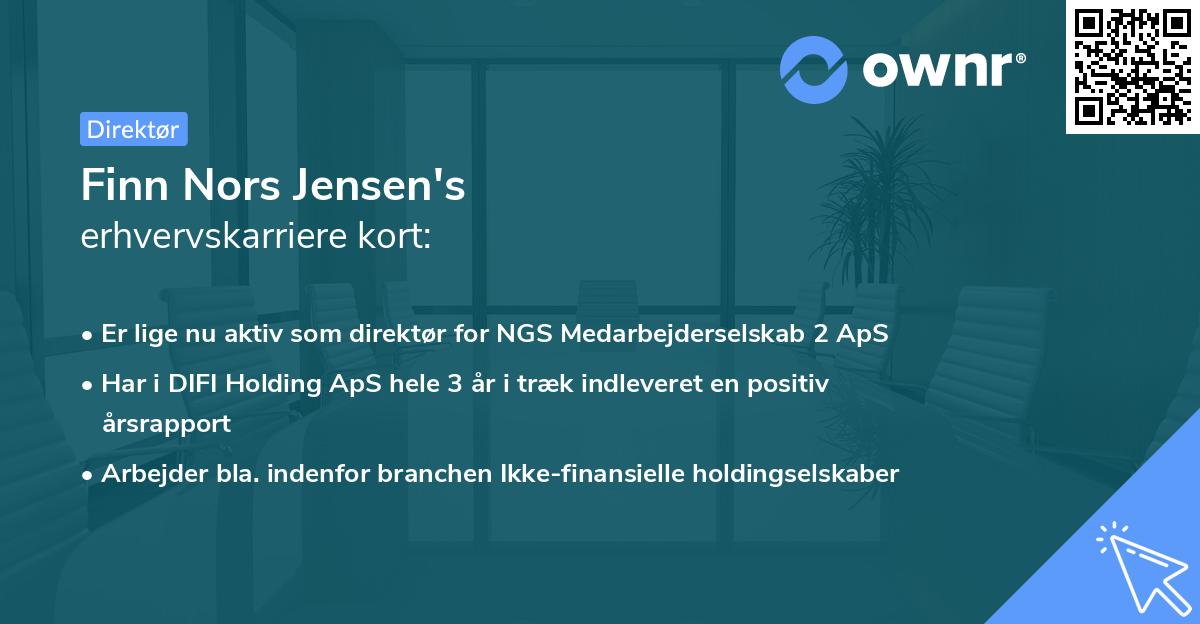 Finn Nors Jensen's erhvervskarriere kort