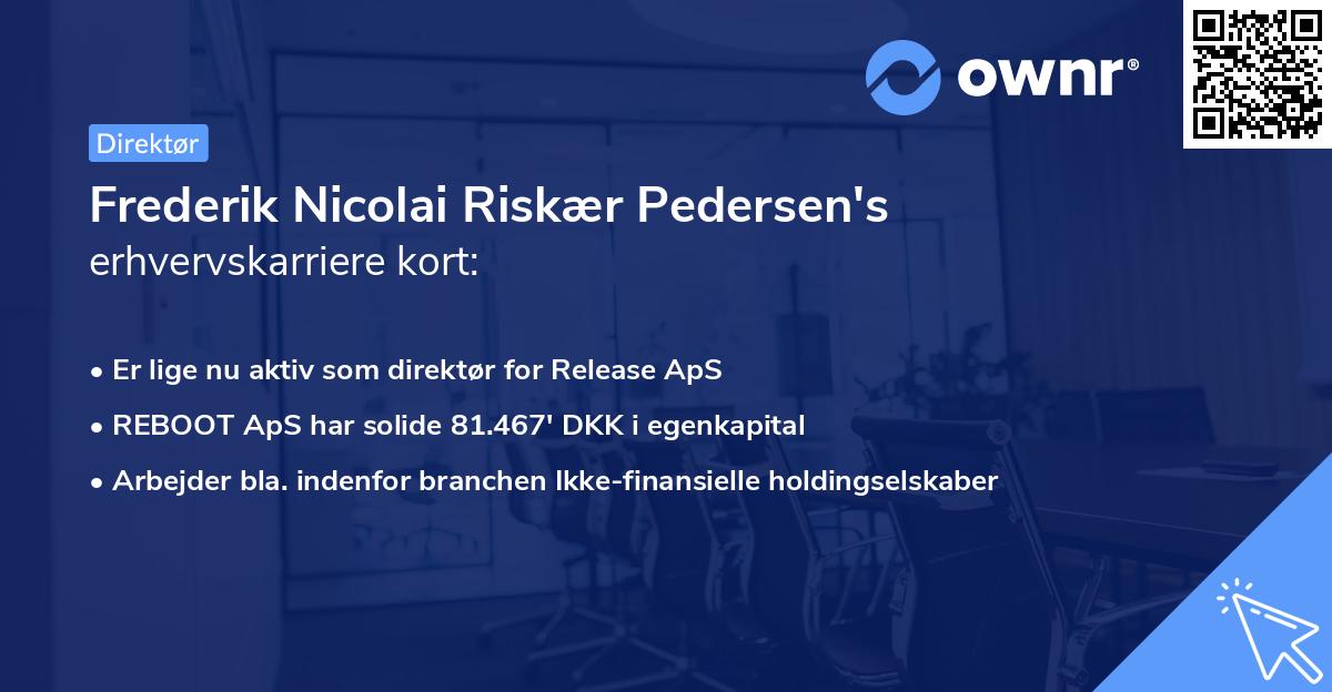 Frederik Nicolai Riskær Pedersen's erhvervskarriere kort