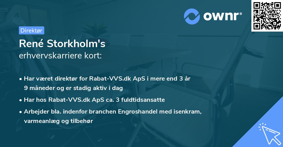 René Storkholm's erhvervskarriere kort