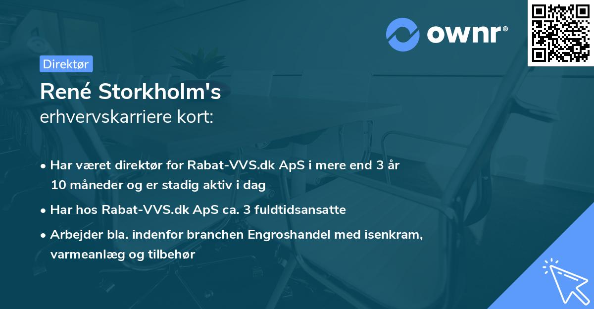 René Storkholm's erhvervskarriere kort