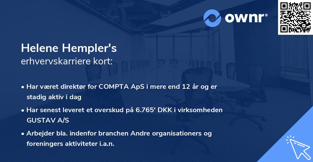 Helene Hempler's erhvervskarriere kort