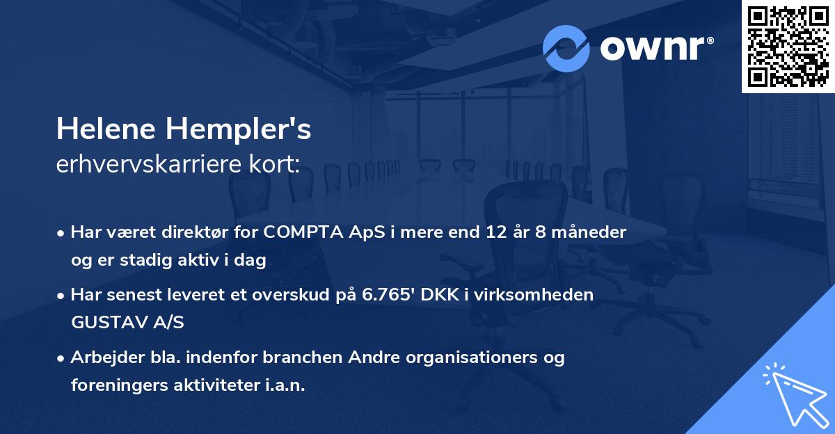 Helene Hempler's erhvervskarriere kort