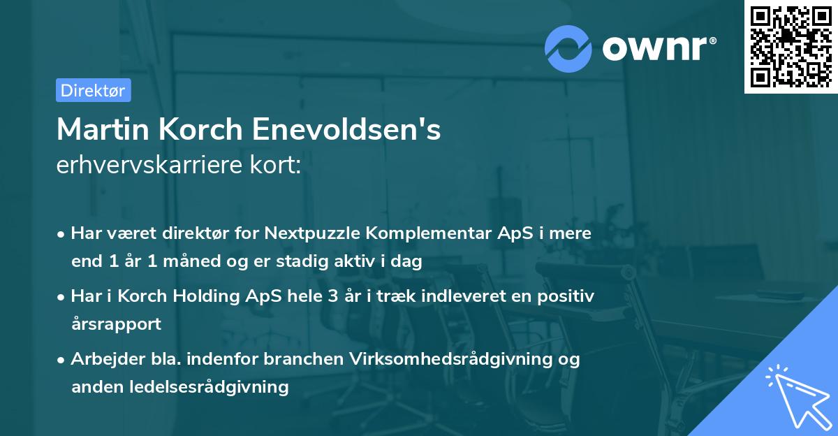 Martin Korch Enevoldsen's erhvervskarriere kort