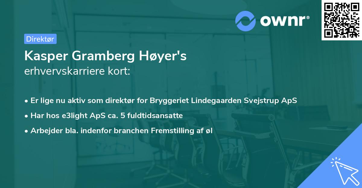 Kasper Gramberg Høyer's erhvervskarriere kort