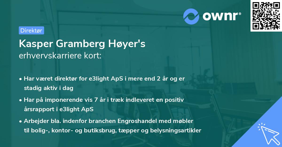 Kasper Gramberg Høyer's erhvervskarriere kort
