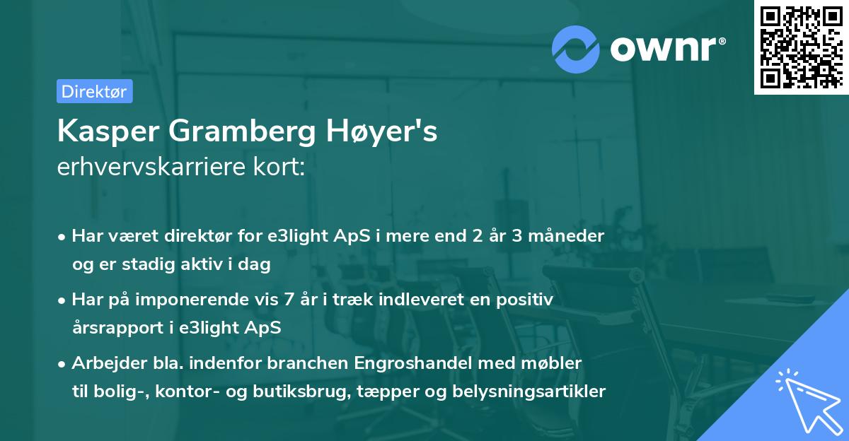 Kasper Gramberg Høyer's erhvervskarriere kort