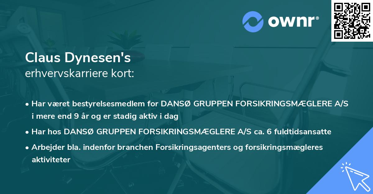 Claus Dynesen's erhvervskarriere kort