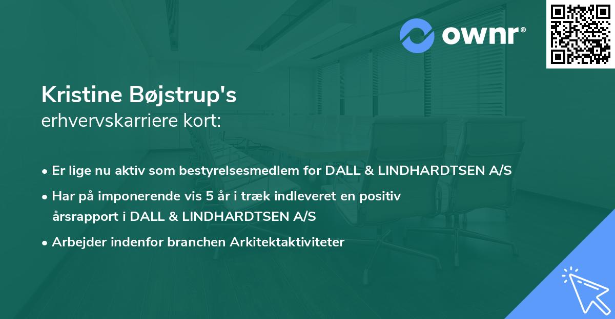 Kristine Bøjstrup's erhvervskarriere kort