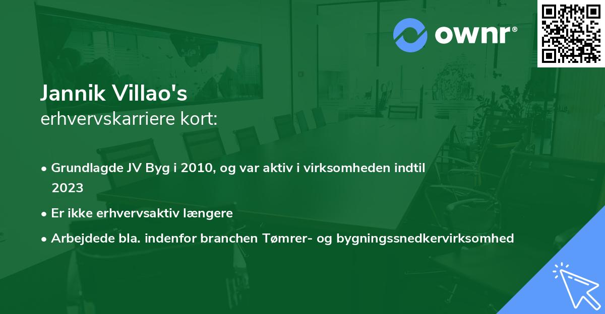 Jannik Villao's erhvervskarriere kort