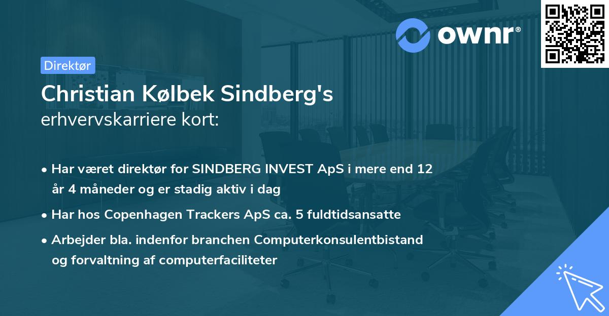 Christian Kølbek Sindberg's erhvervskarriere kort