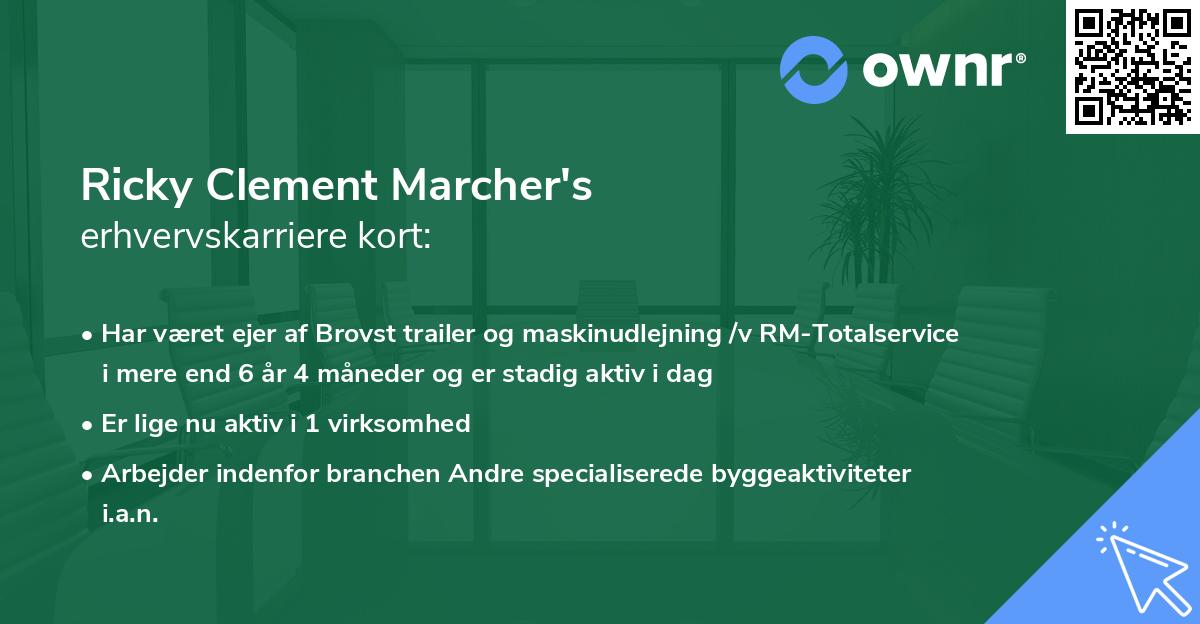 Ricky Clement Marcher's erhvervskarriere kort