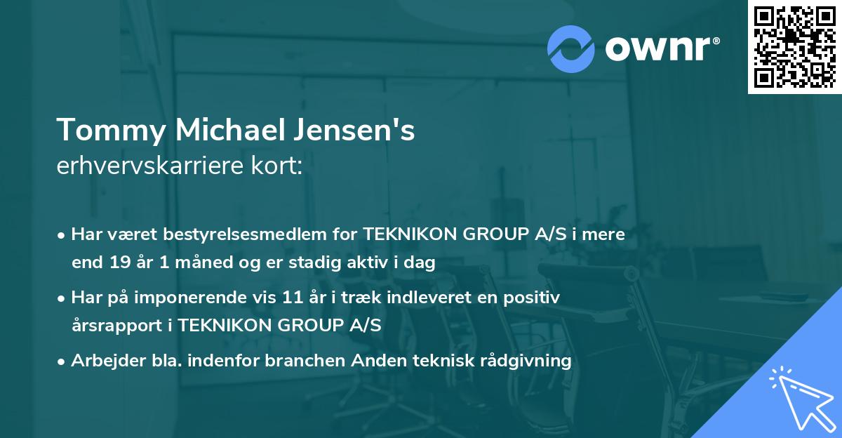 Tommy Michael Jensen's erhvervskarriere kort