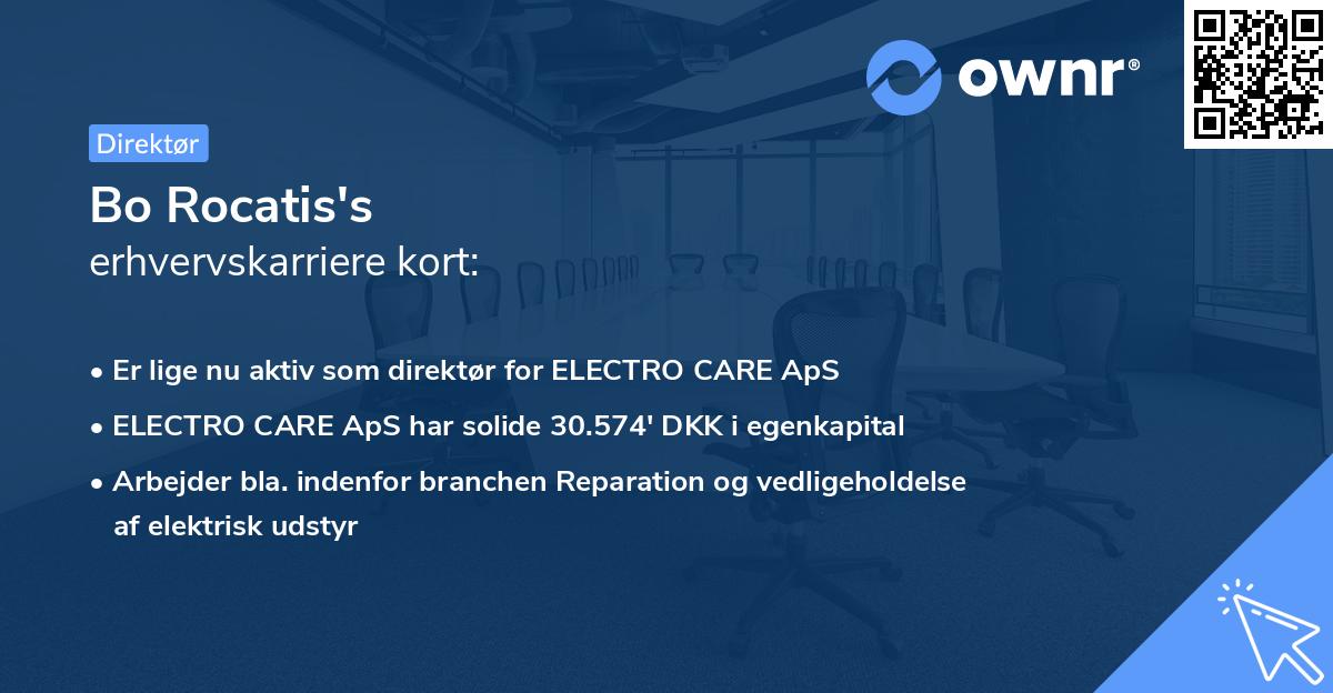 Bo Rocatis's erhvervskarriere kort