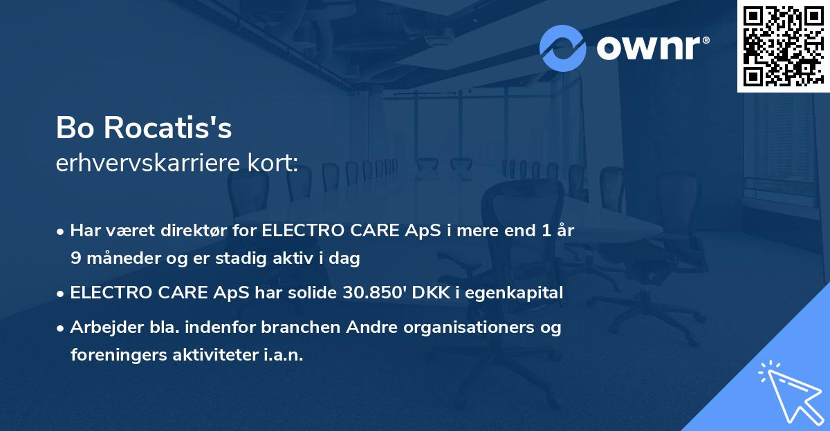 Bo Rocatis's erhvervskarriere kort