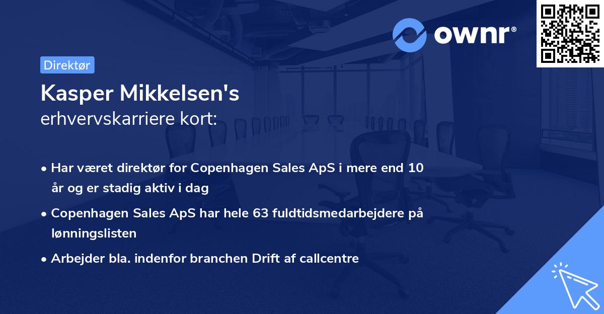 Kasper Mikkelsen's erhvervskarriere kort