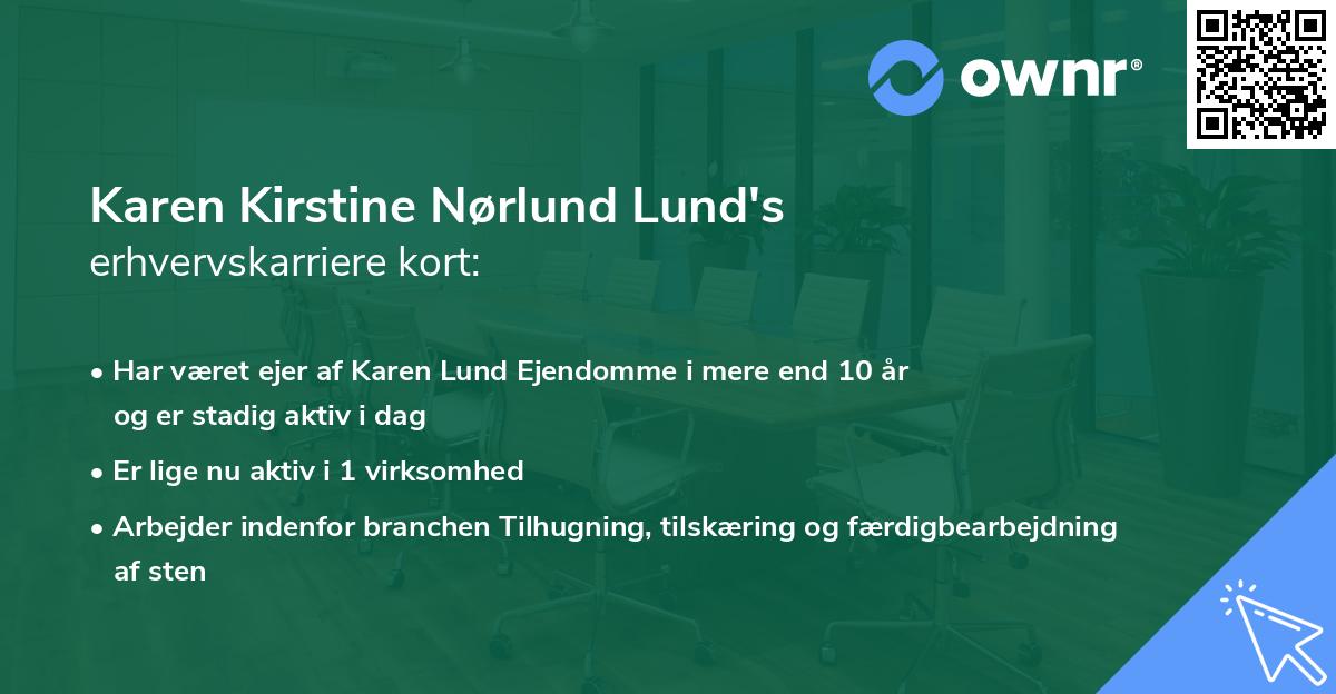Karen Kirstine Nørlund Lund's erhvervskarriere kort