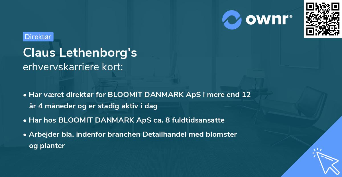 Claus Lethenborg's erhvervskarriere kort