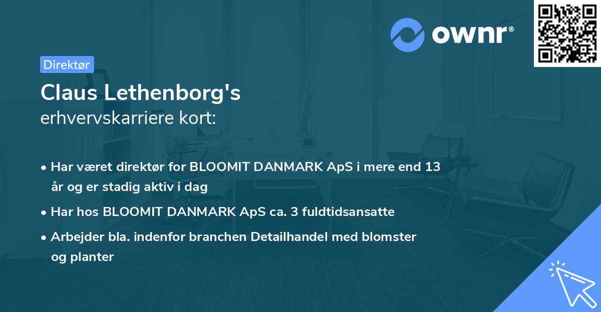 Claus Lethenborg's erhvervskarriere kort