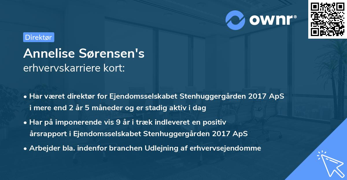 Annelise Sørensen's erhvervskarriere kort