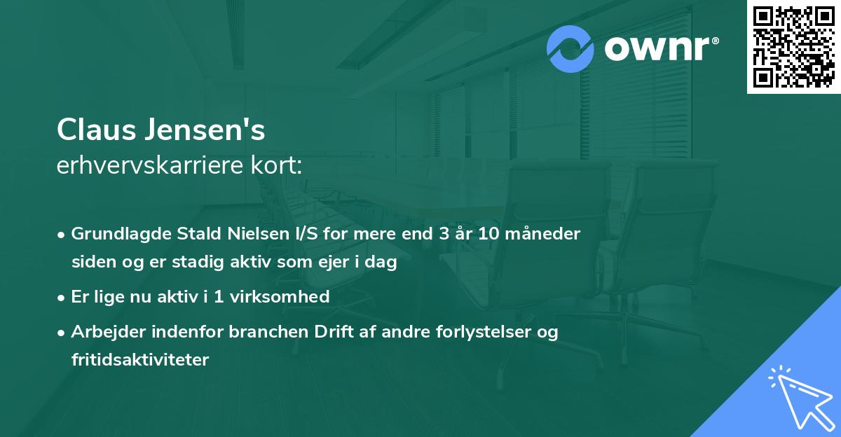 Claus Jensen's erhvervskarriere kort