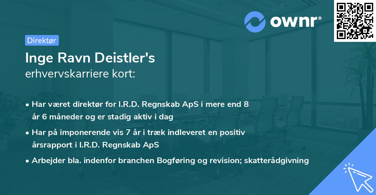 Inge Ravn Deistler's erhvervskarriere kort