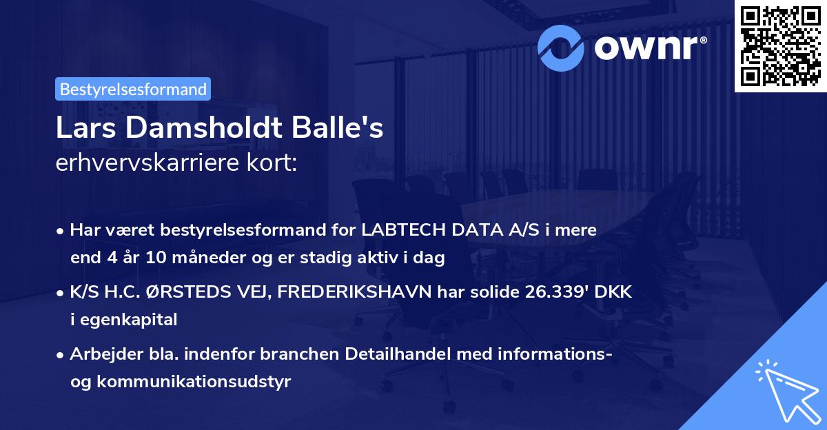 Lars Damsholdt Balle's erhvervskarriere kort