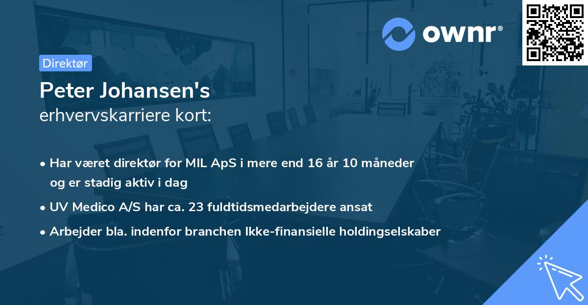 Peter Johansen's erhvervskarriere kort