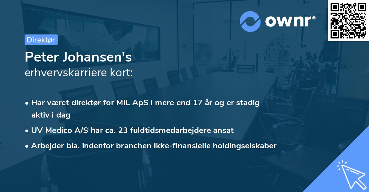 Peter Johansen's erhvervskarriere kort