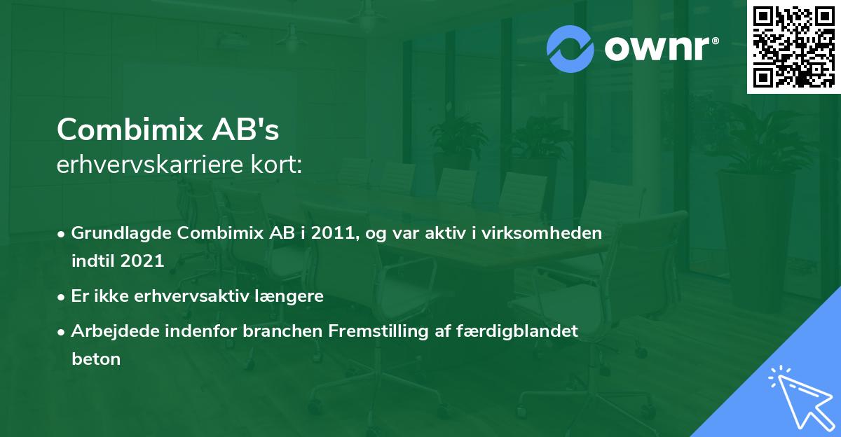 Combimix AB's erhvervskarriere kort