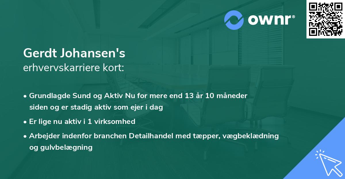 Gerdt Johansen's erhvervskarriere kort