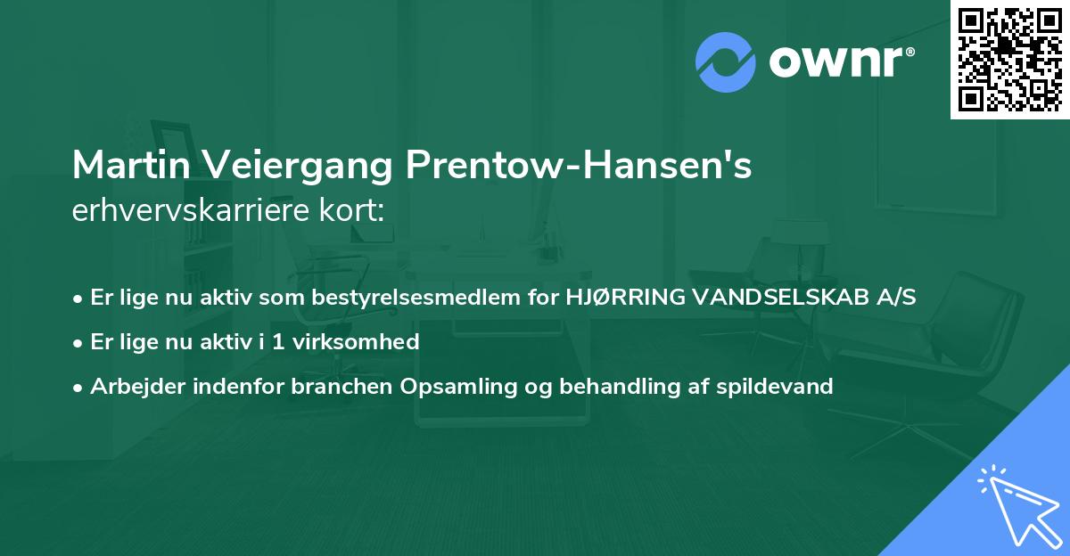 Martin Veiergang Prentow-Hansen's erhvervskarriere kort