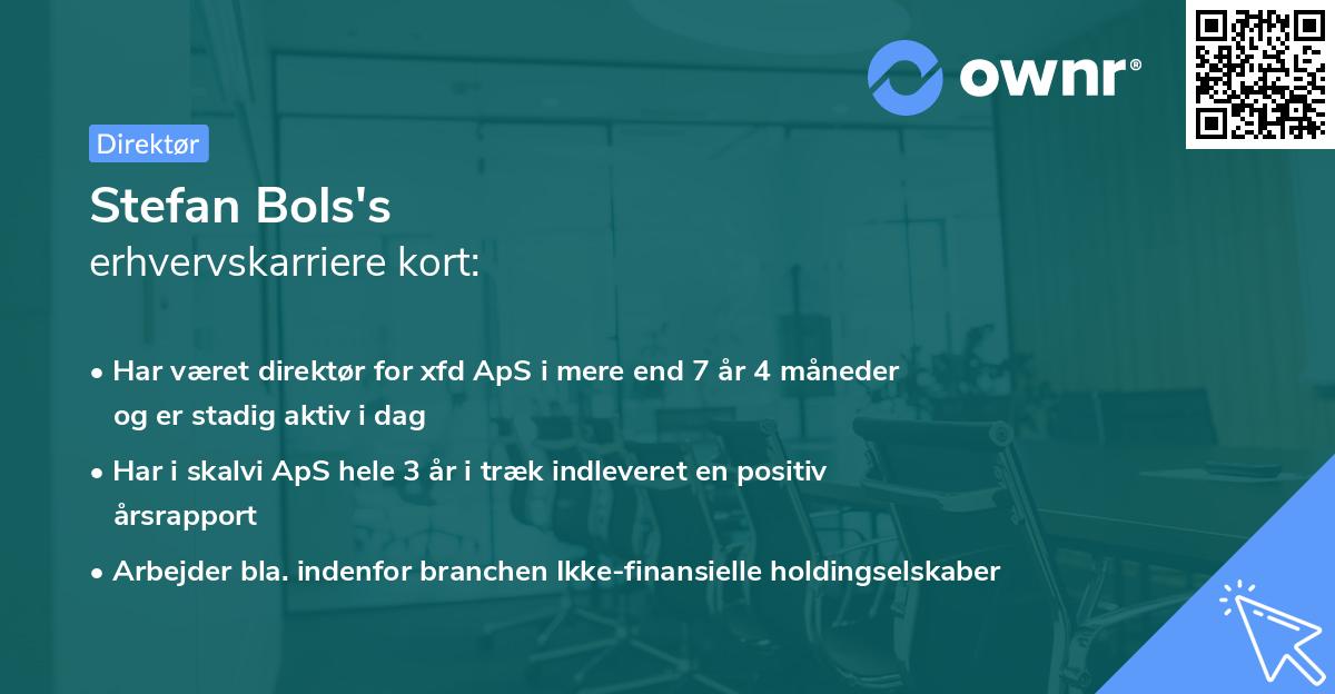 Stefan Bols's erhvervskarriere kort