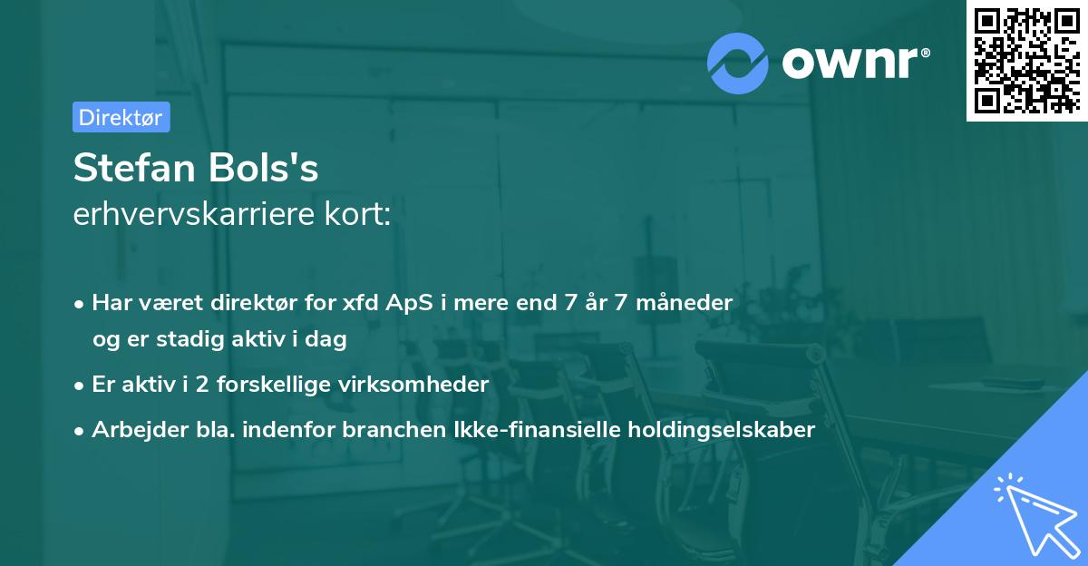Stefan Bols's erhvervskarriere kort