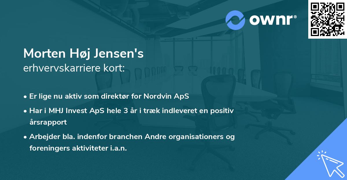 Morten Høj Jensen's erhvervskarriere kort