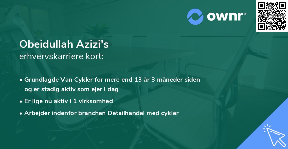 Obeidullah Azizi's erhvervskarriere kort