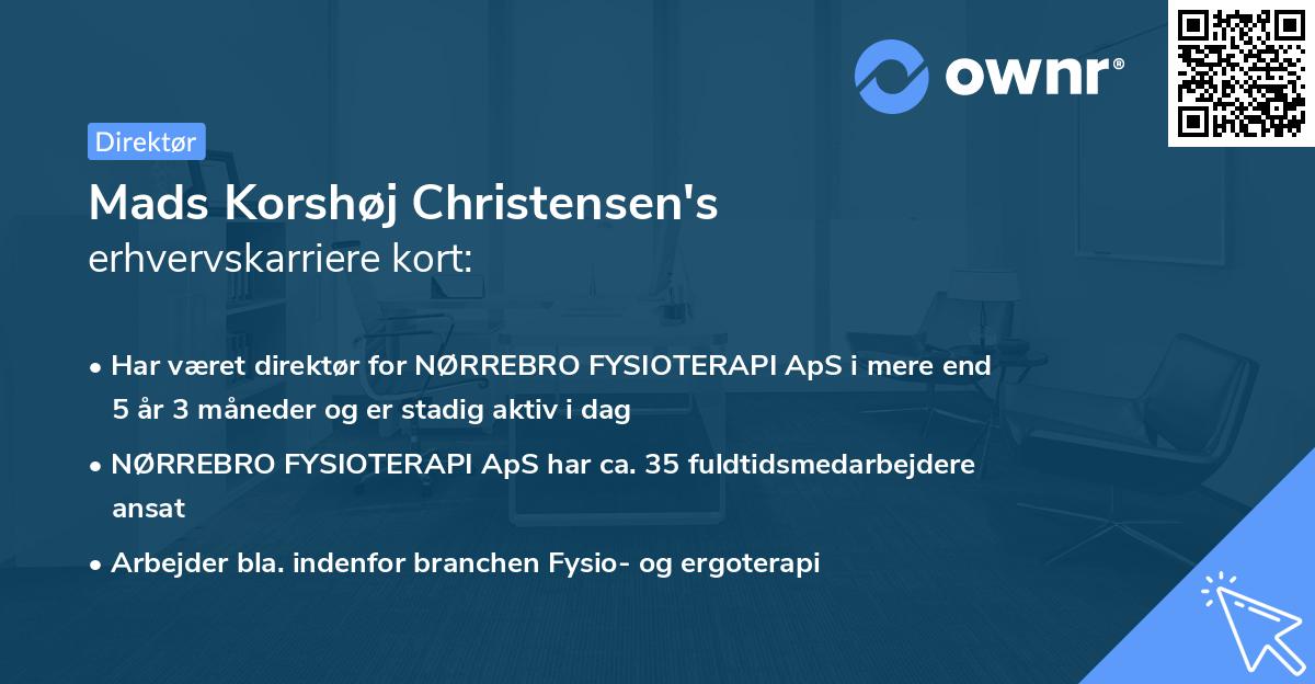 Mads Korshøj Christensen's erhvervskarriere kort