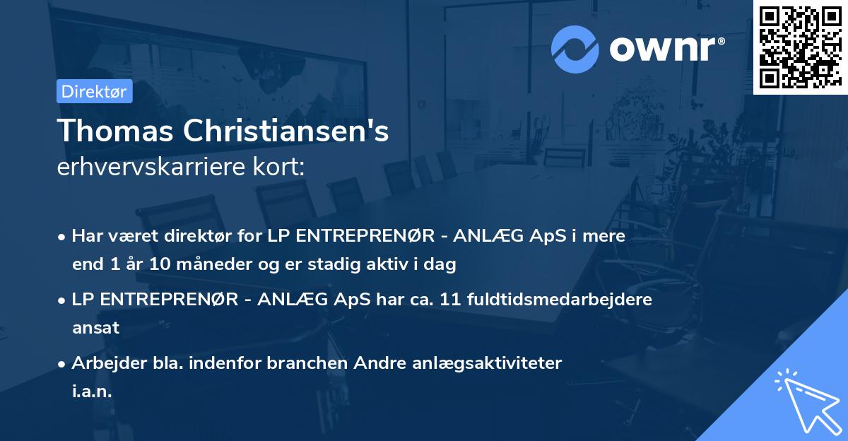 Thomas Christiansen's erhvervskarriere kort