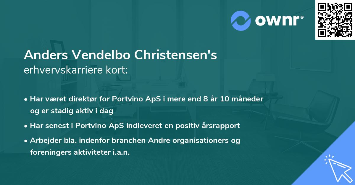 Anders Vendelbo Christensen's erhvervskarriere kort