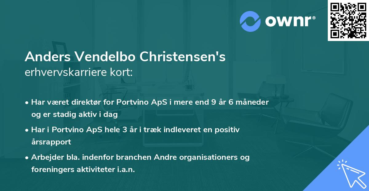 Anders Vendelbo Christensen's erhvervskarriere kort