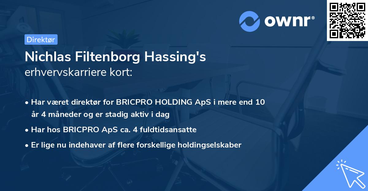 Nichlas Filtenborg Hassing's erhvervskarriere kort