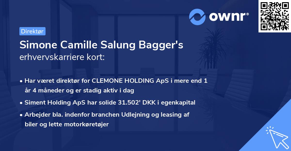 Simone Camille Salung Bagger's erhvervskarriere kort