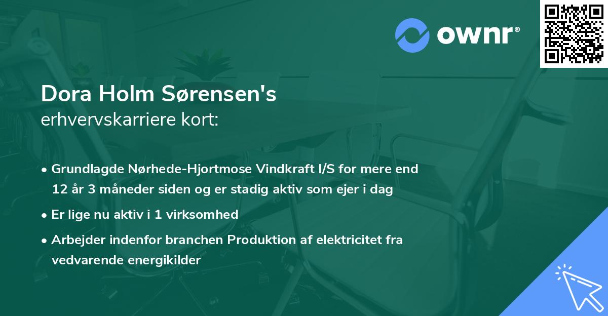 Dora Holm Sørensen's erhvervskarriere kort