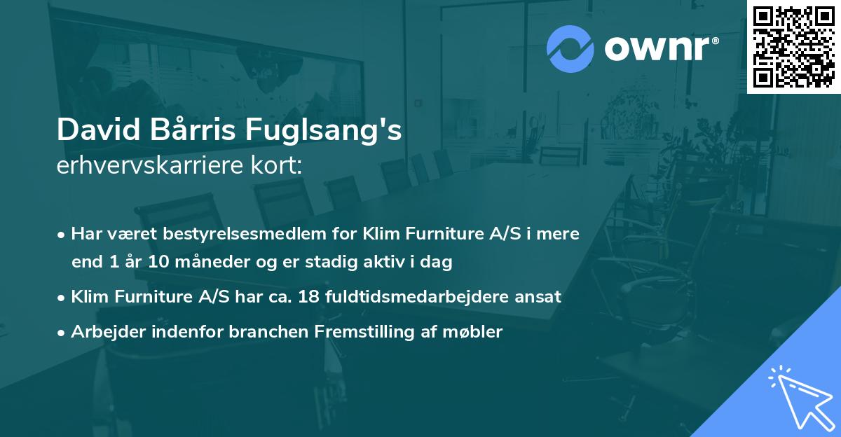 David Bårris Fuglsang's erhvervskarriere kort