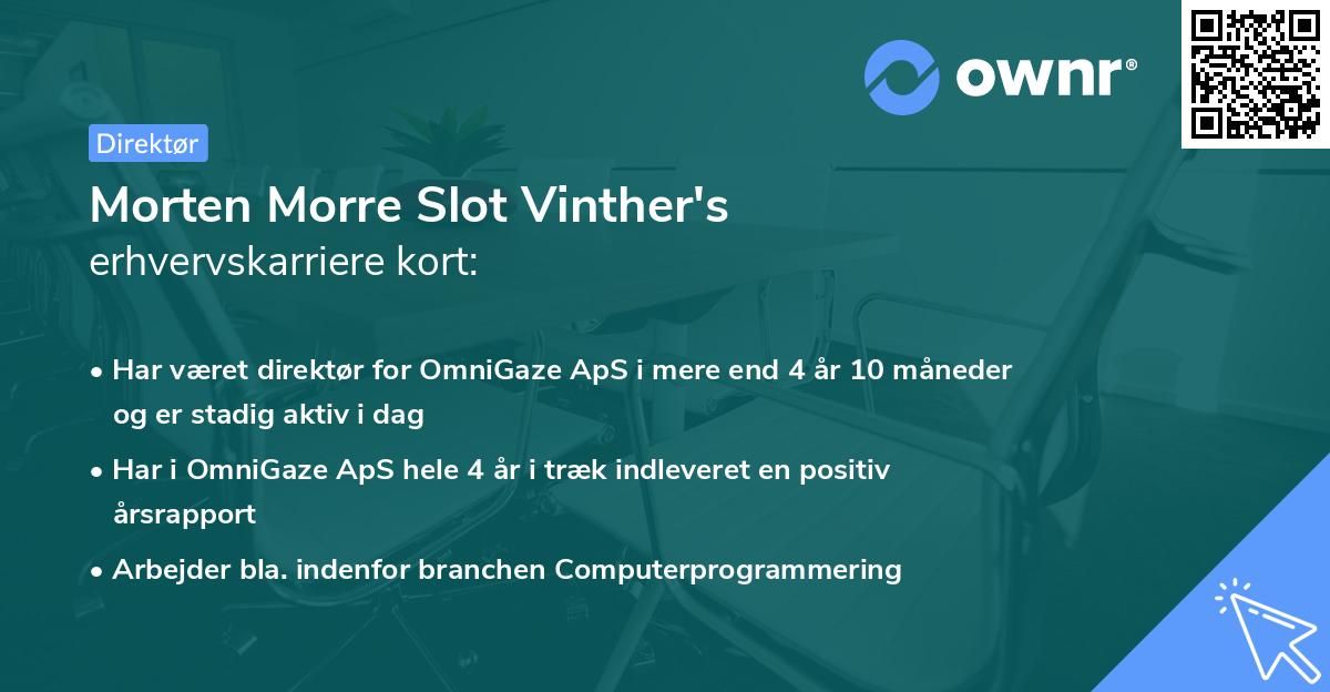Morten Morre Slot Vinther's erhvervskarriere kort