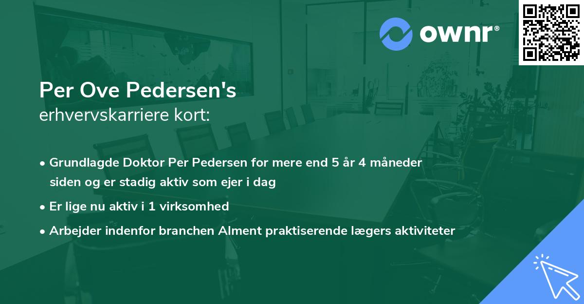 Per Ove Pedersen's erhvervskarriere kort