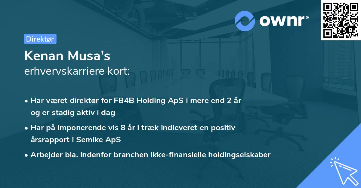 Kenan Musa's erhvervskarriere kort