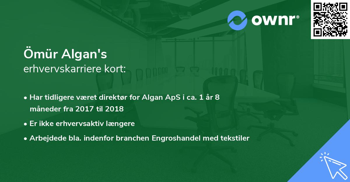 Ömür Algan's erhvervskarriere kort