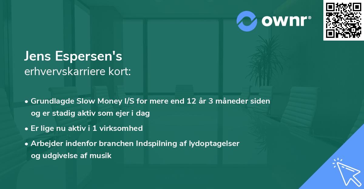 Jens Espersen's erhvervskarriere kort