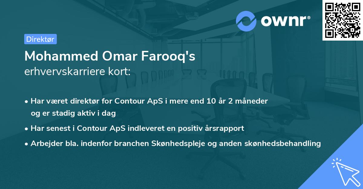 Mohammed Omar Farooq's erhvervskarriere kort
